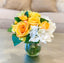 Silk Hydrangea with Yellow Rose Arrangement - Flovery