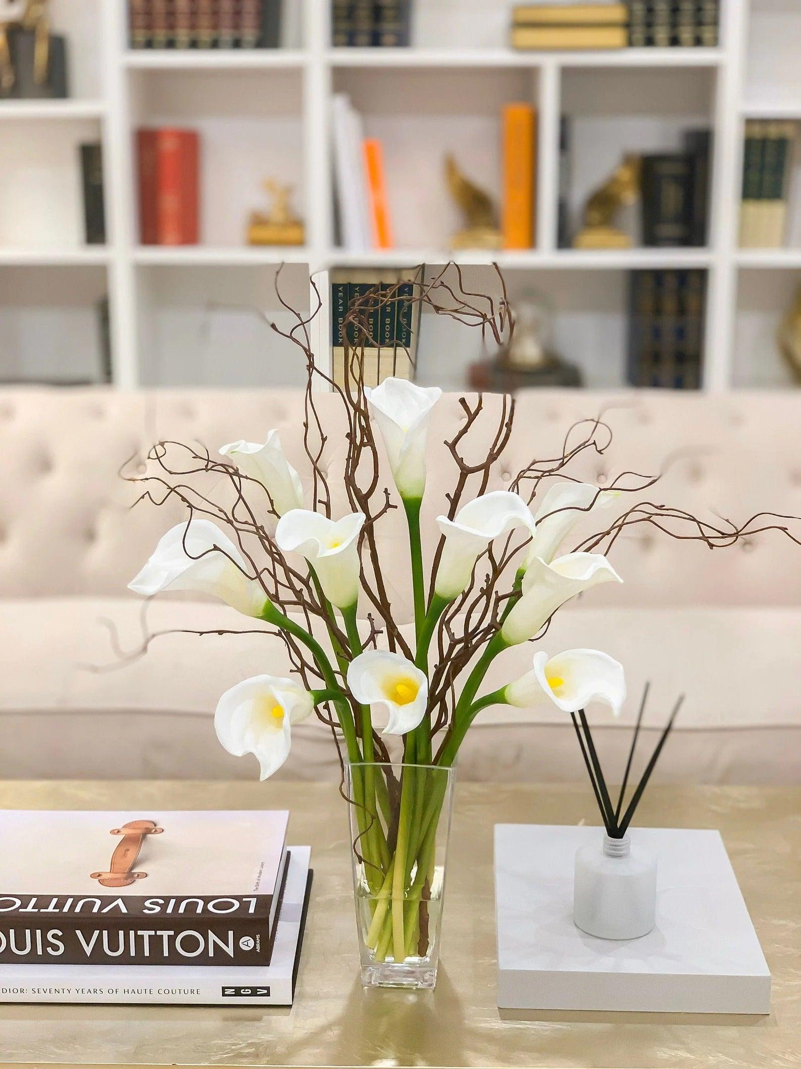 Large White Real Touch Calla Lily Arrangement - Flovery Main image