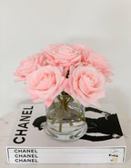 Real Touch Roses Arrangement Candleholder Vase - Flovery