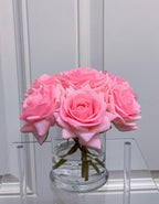 Real Touch Roses Arrangement Candleholder Vase - Flovery