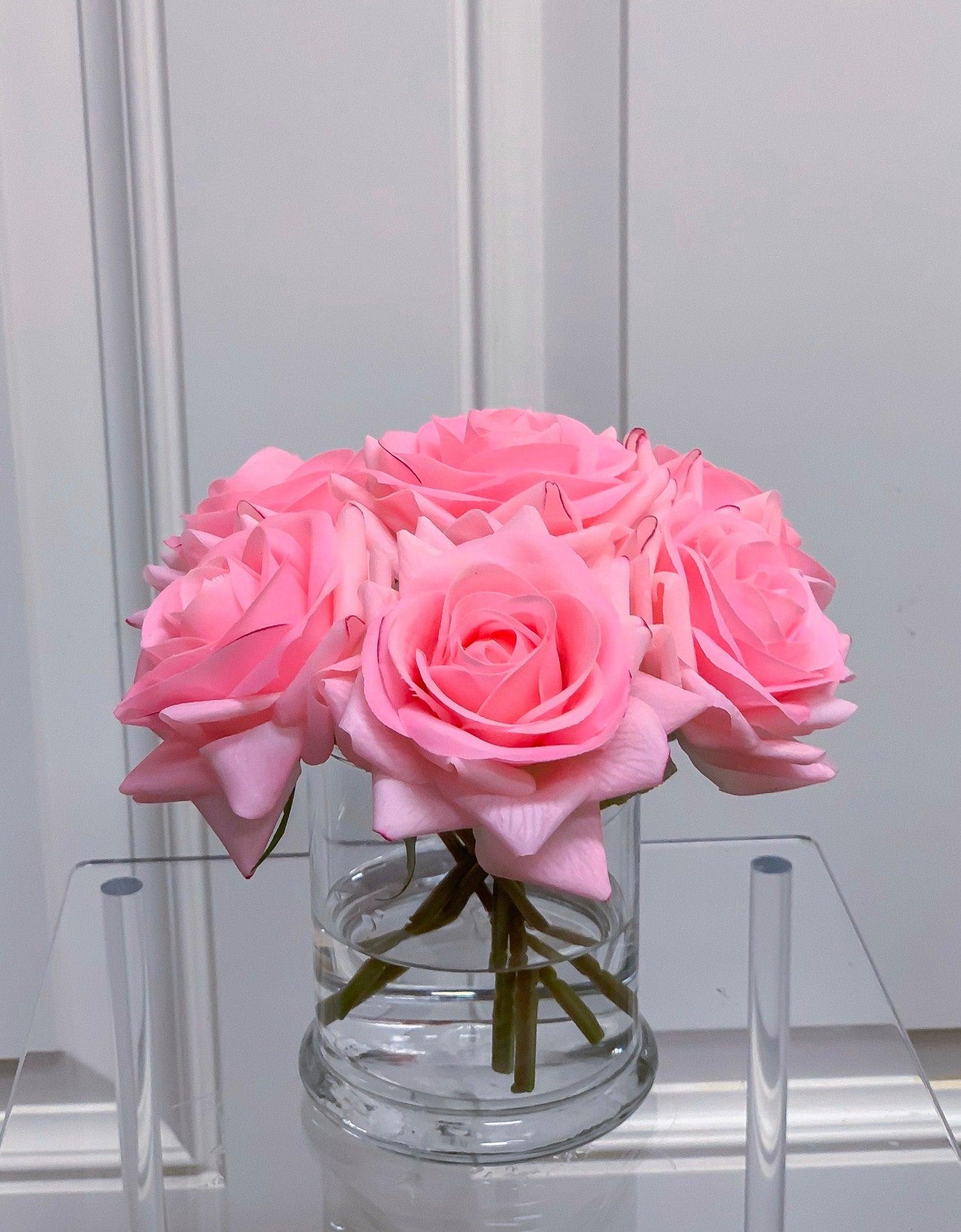 Real Touch Roses Arrangement Candleholder Vase - Flovery