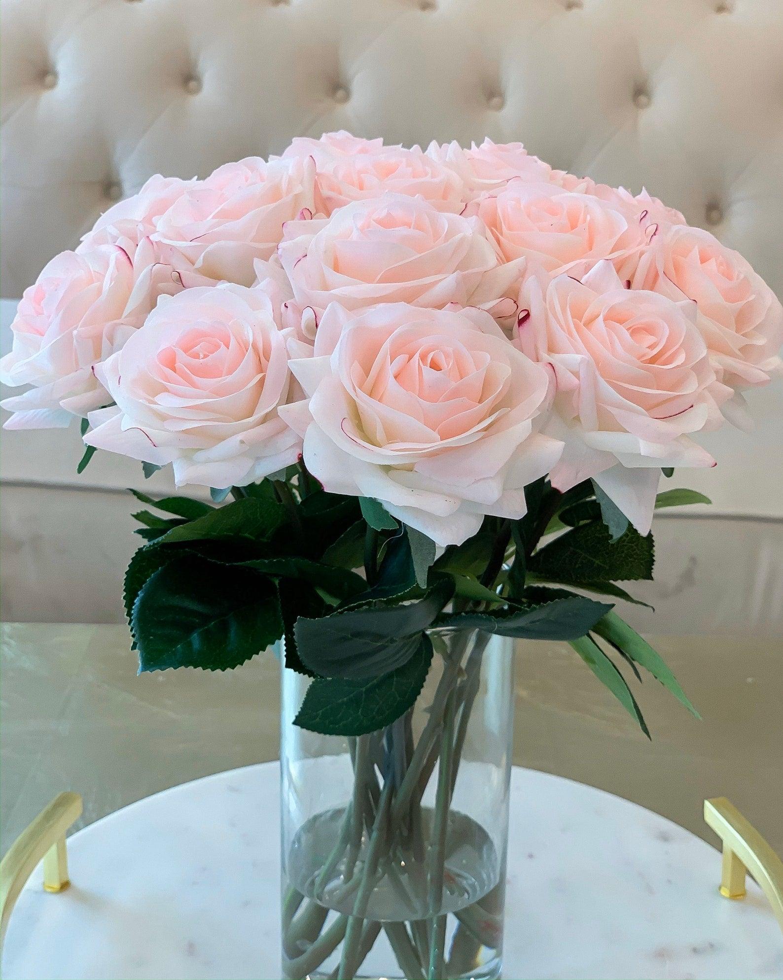 13-in Blush White Rose Real Touch Arrangement Secondary image