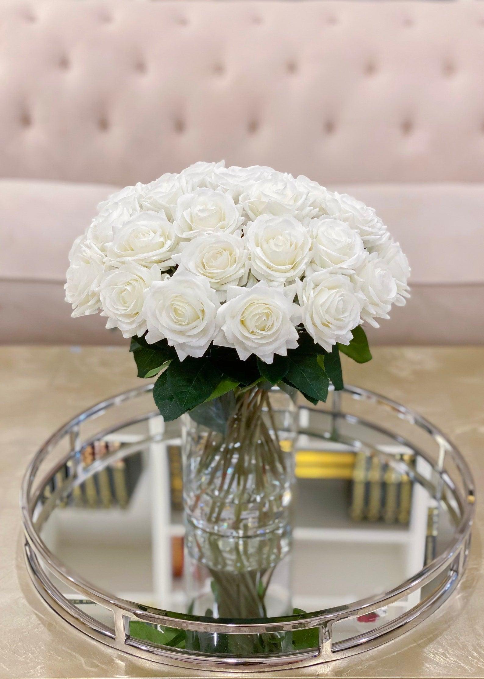 Large Real Touch English Roses Centerpiece – Flovery