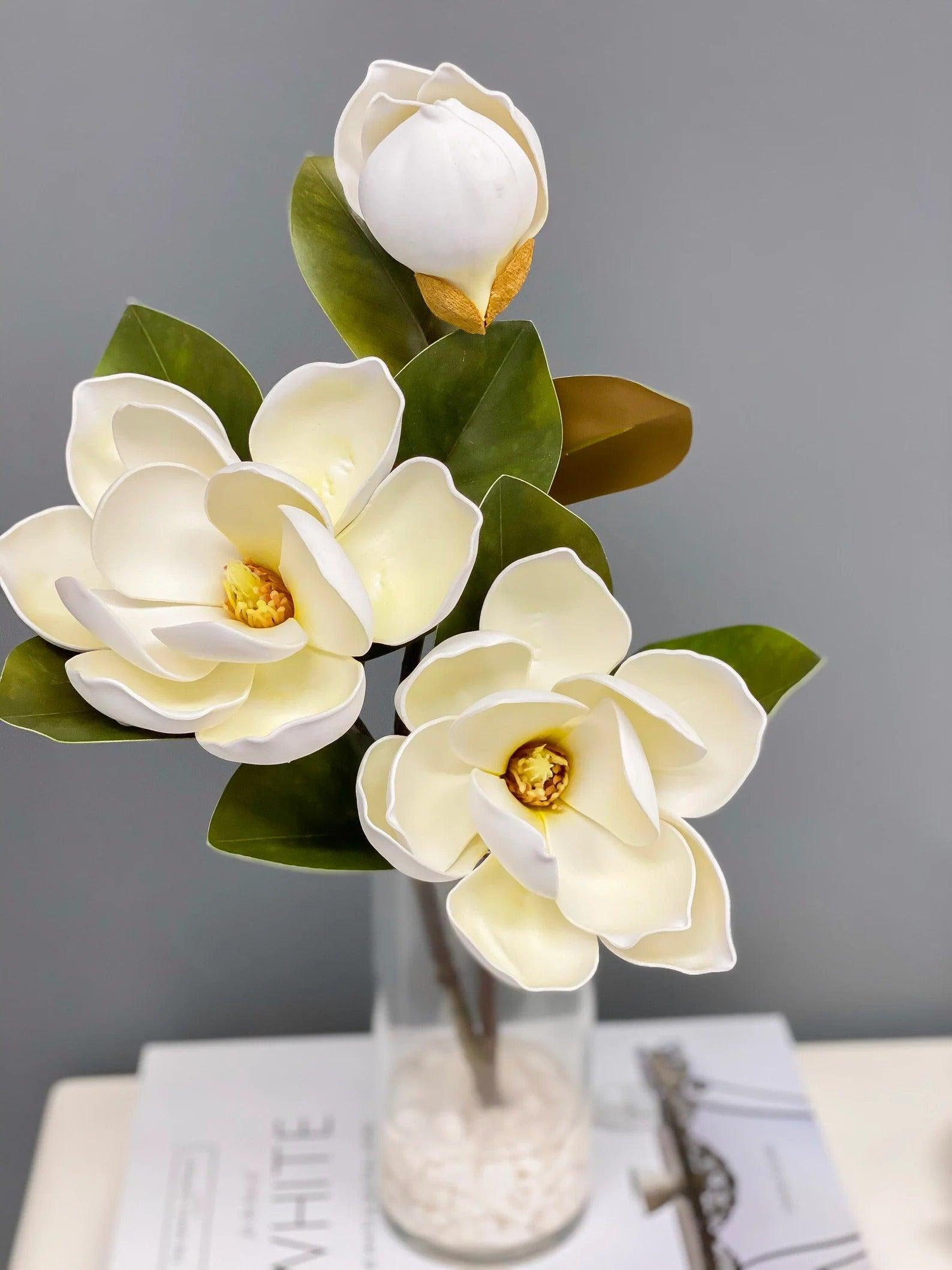 Tall Modern Real Touch Magnolia Arrangment - Flovery
