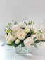 Rose Peonies Arrangement In Roman Glass Vase - Flovery