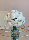 Silk Rose Peony Arrangement in Modern Vase - Flovery