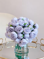 Silk Rose Peony Arrangement in Modern Vase - Flovery