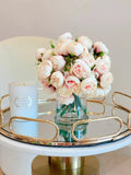Silk Rose Peony Arrangement in Modern Vase - Flovery