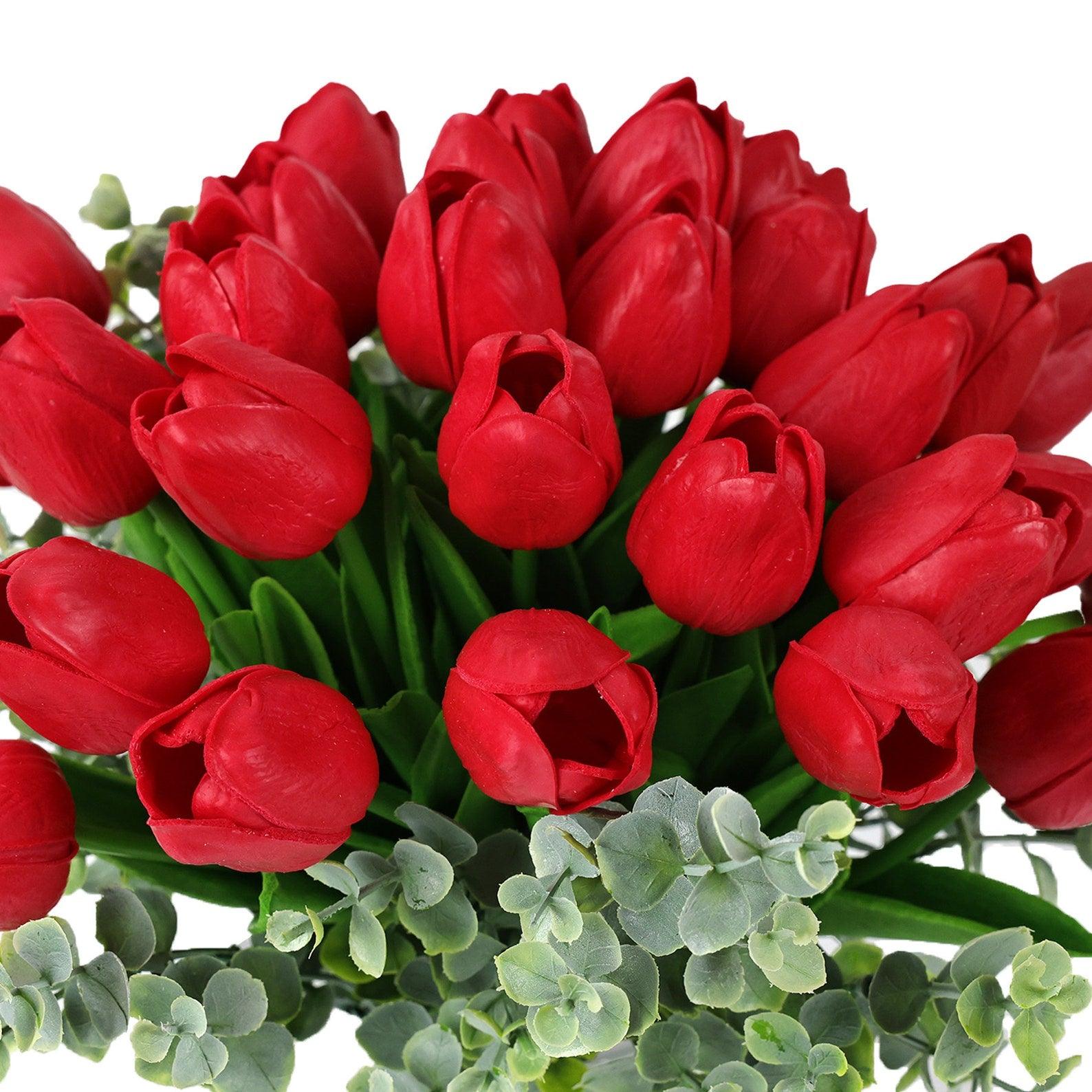 Real Touch Tulips Spring Arrangement - Flovery