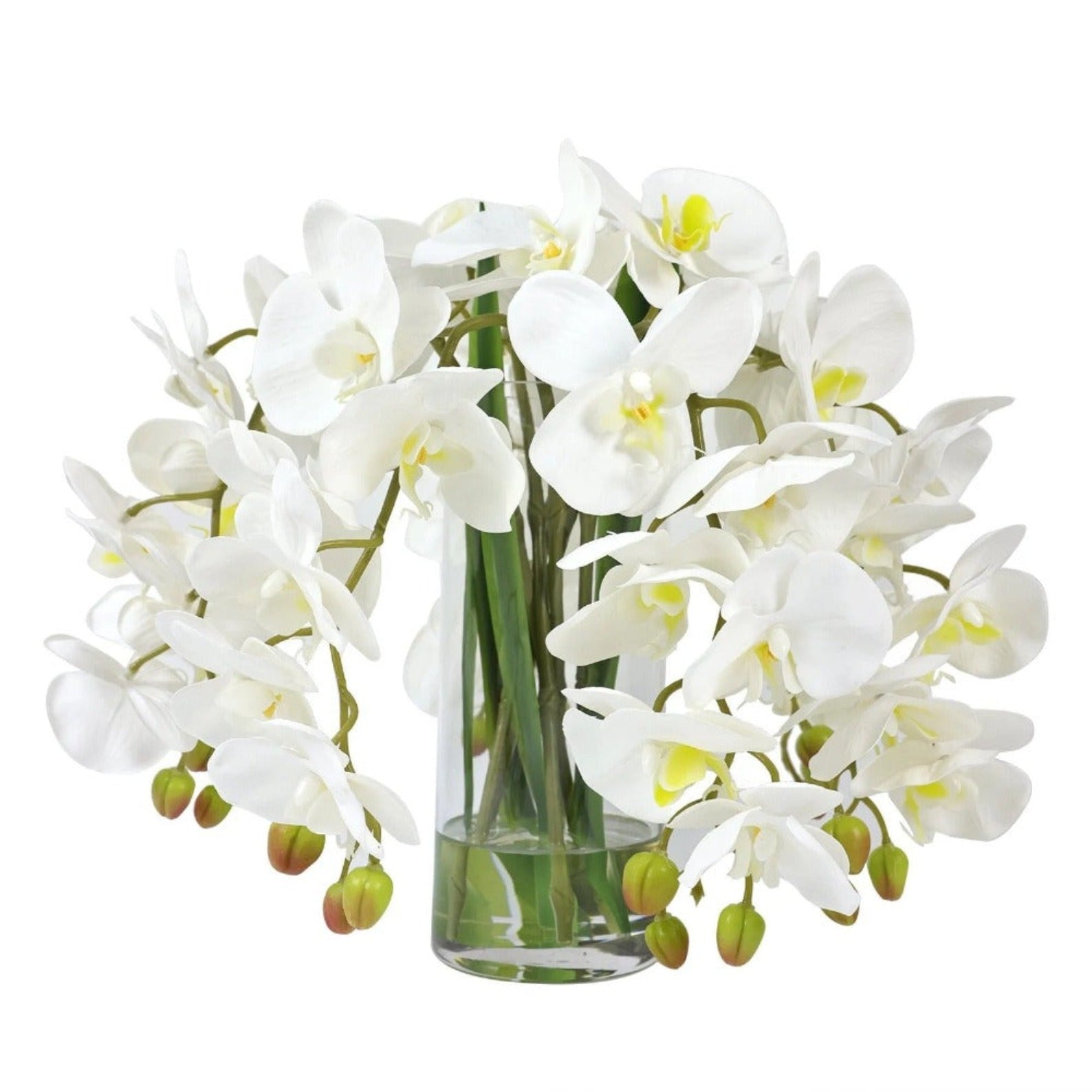 Modern Faux White Orchid Centerpiece Secondary image