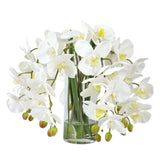 Modern Faux White Orchid Centerpiece