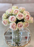 Slik Large Rose Tall Arrangement in Glass Vase - Flovery