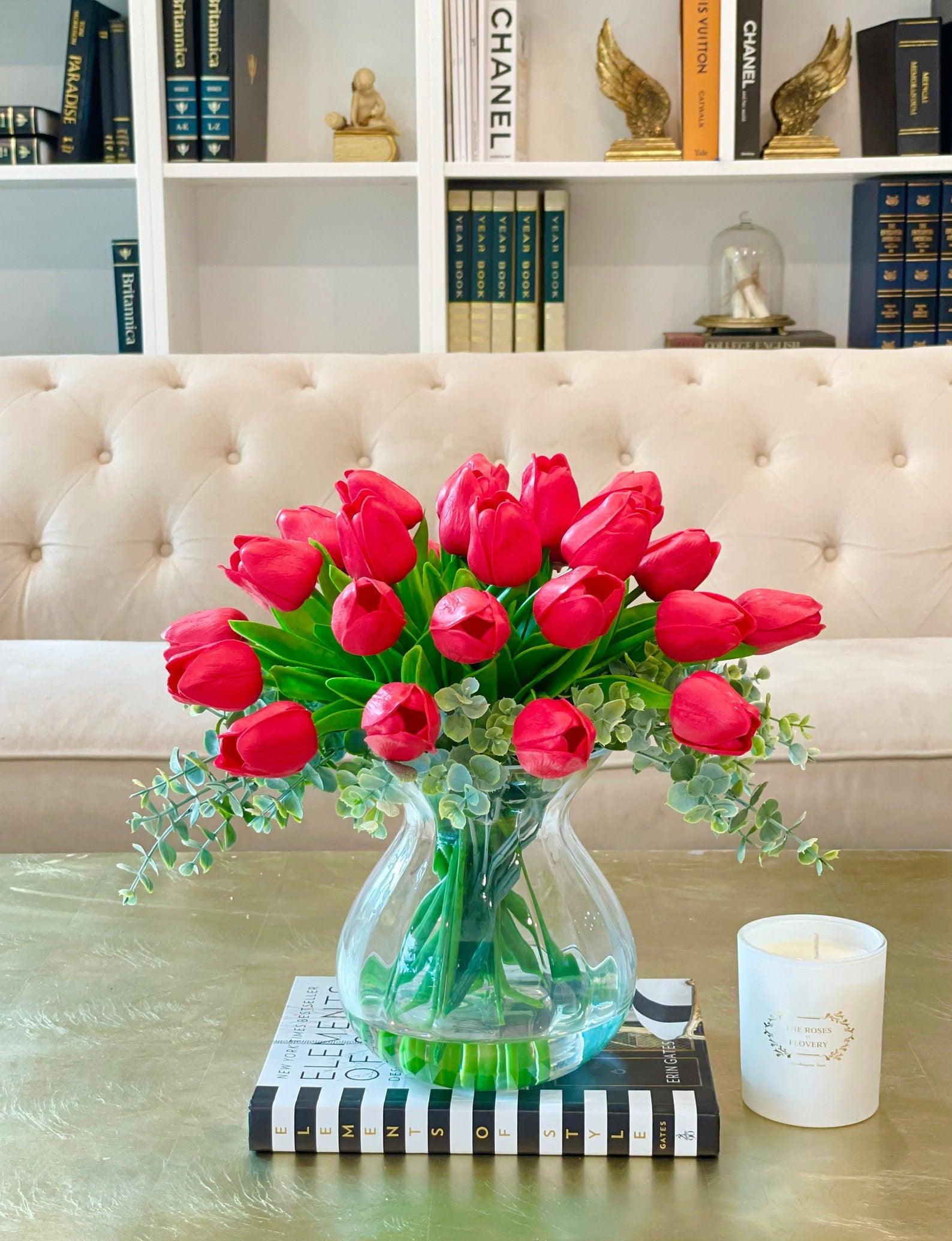 Real Touch Tulips Spring Arrangement - Flovery Main image
