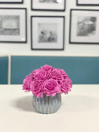 Purple Rose Centerpiece Arrangement In Ceramic Vase - Flovery