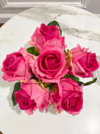 Large Head Real Touch Rose Arrangement in Vase - Flovery