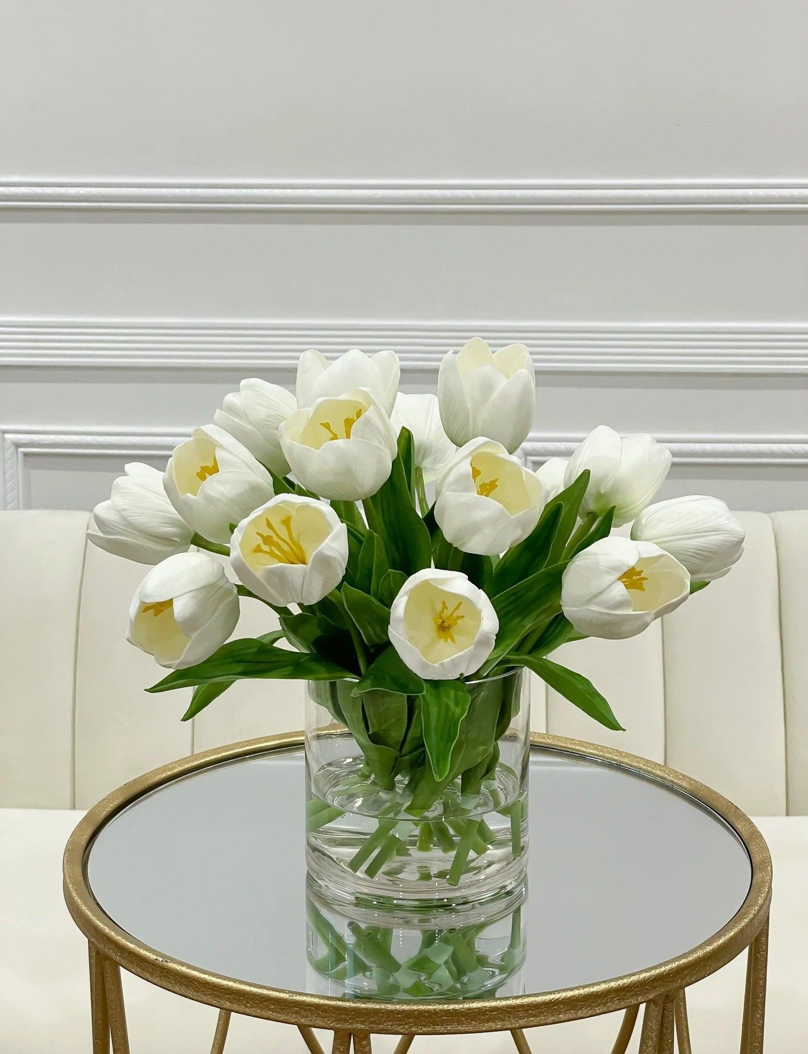 Spring White Tulip Medium Arrangement - Flovery Main image