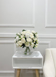 X-Large White Faux Rose and Peony Centerpiece - Flovery