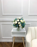 X-Large White Faux Rose and Peony Centerpiece - Flovery