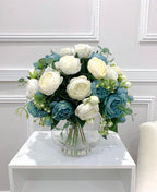 X-Large White Faux Rose and Peony Centerpiece - Flovery