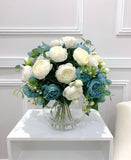 X-Large White Faux Rose and Peony Centerpiece - Flovery