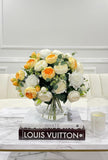 X-Large White Faux Rose and Peony Centerpiece - Flovery