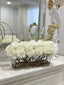 Modern Long Cream Real Touch Roses Arrangement - Flovery