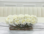 Modern Long Cream Real Touch Roses Arrangement - Flovery