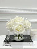 Real Touch Large Roses Arrangement Candleholder Vase