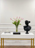 Tall Modern Centerpiece of Blush Pink Real Touch Tulips - Flovery