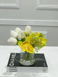 Real Touch Tulips and Orchids French Country Arrangement. - Flovery