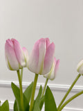Tall Modern Centerpiece of Blush Pink Real Touch Tulips - Flovery