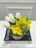 Real Touch Tulips and Orchids French Country Arrangement. - Flovery