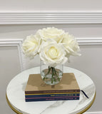 Elegant Real Touch Large Rose Arrangement in Glass Vase - Flovery