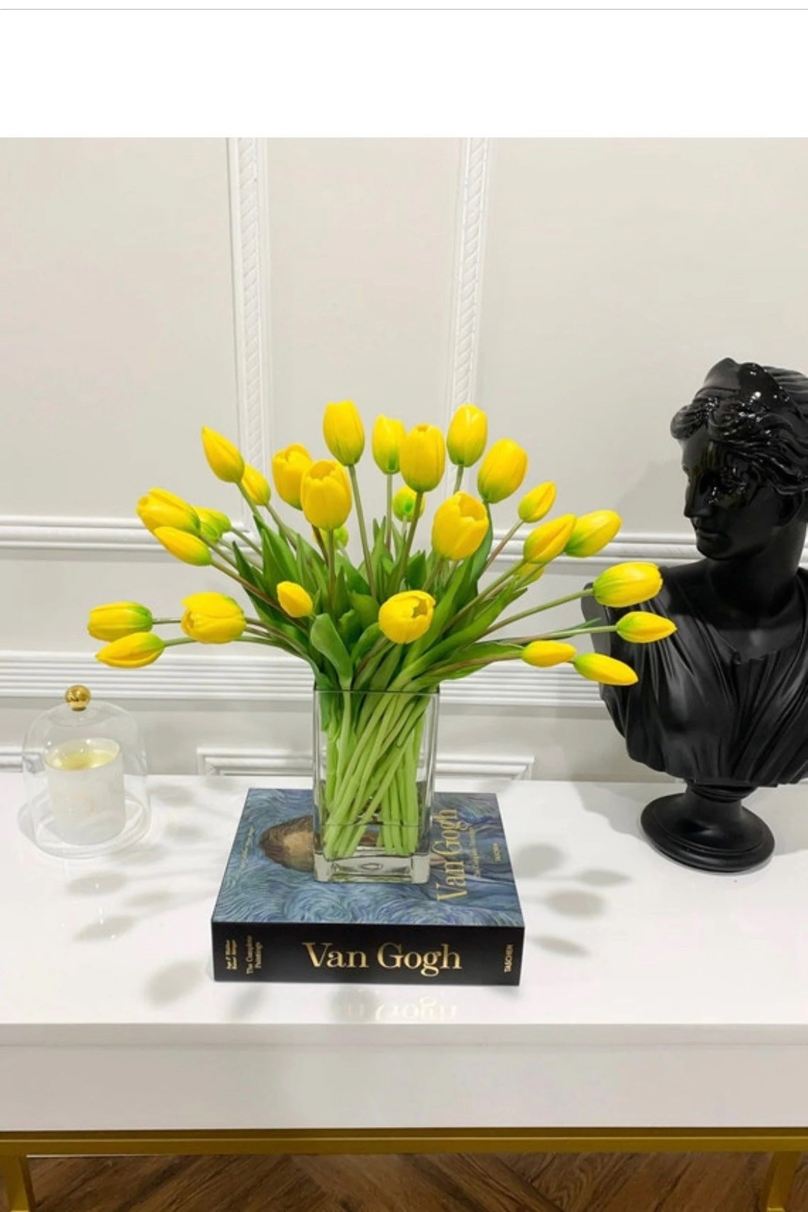 Large Elegant Real Touch Tulips Tall Arrangement - Flovery