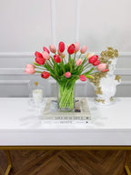 Large Elegant Real Touch Tulips Tall Arrangement - Flovery