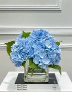 Real Touch Hydrangea Large Arrangement In Glass Vase - Flovery