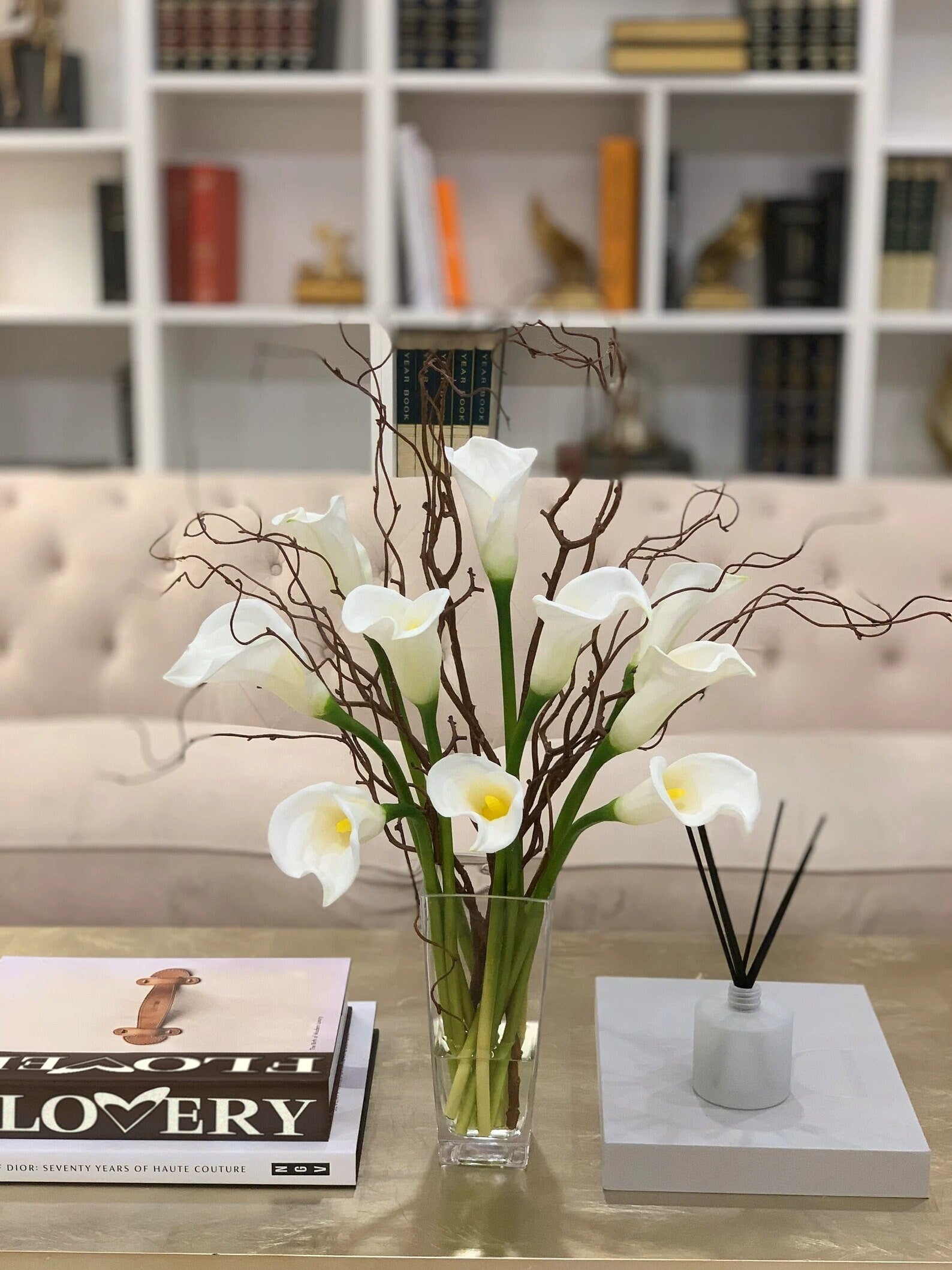 Large White Real Touch Calla Lily Arrangement Secondary image