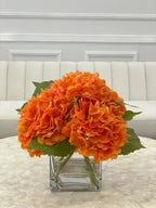 Real Touch Hydrangea Large Arrangement In Glass Vase - Flovery