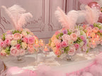 X-Large Real Touch Pink Rose Faux Floral Centerpiece - Flovery