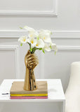 Real Touch Calla Lilies Arrangement in Gold Hand Vase