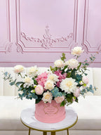 Pink Faux Floral Centerpiece In Flovery Signature Box