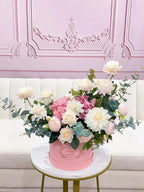 Pink Faux Floral Centerpiece In Flovery Signature Box