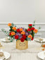 Elegant Multi Flower Centerpiece Gold Arrangement In Flovery Signature Box - Flovery