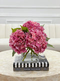 Real Touch Hydrangea Large Arrangement In Glass Vase