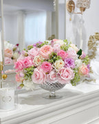X-Large Real Touch Pink Rose Faux Floral Centerpiece - Flovery