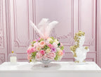 X-Large Real Touch Pink Rose Faux Floral Centerpiece - Flovery