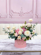 Pink Faux Floral Centerpiece In Flovery Signature Box