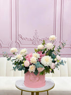 Pink Faux Floral Centerpiece In Flovery Signature Box
