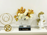 Finest Real Touch Orchid, Roses, French Hydrangea Cream Arrangement