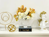 Finest Real Touch Orchid, Roses, French Hydrangea Cream Arrangement
